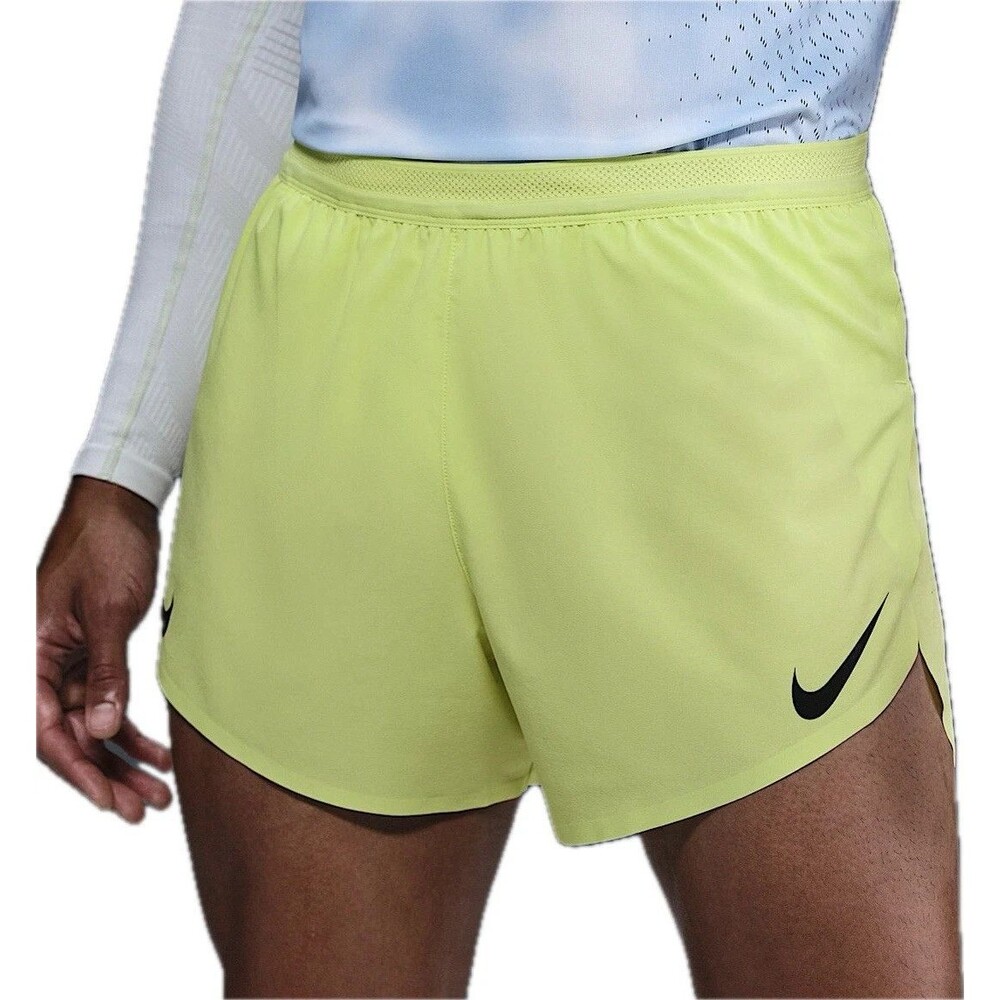 Nike Dri-FIT ADV AeroSwift 4" Light Lemon Running Shorts Men Medium FN3352 702